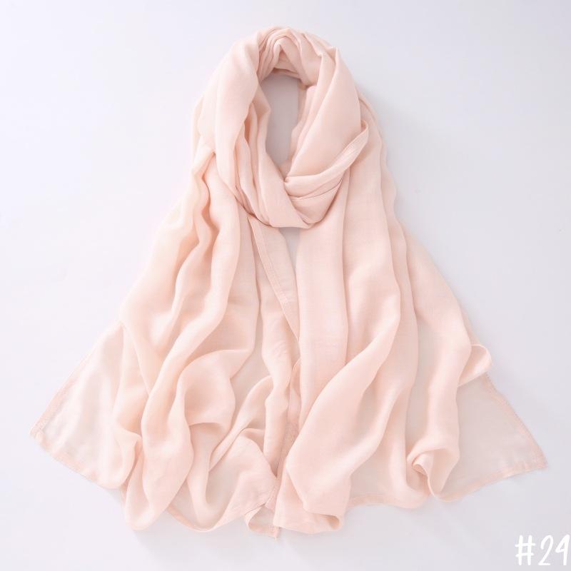 New Thin Modal Scarf For Women Girls Solid Scarves Soft Wide Brim Cotton Breathable Pashmina Shawl Foulard Winter Wrap Shawls