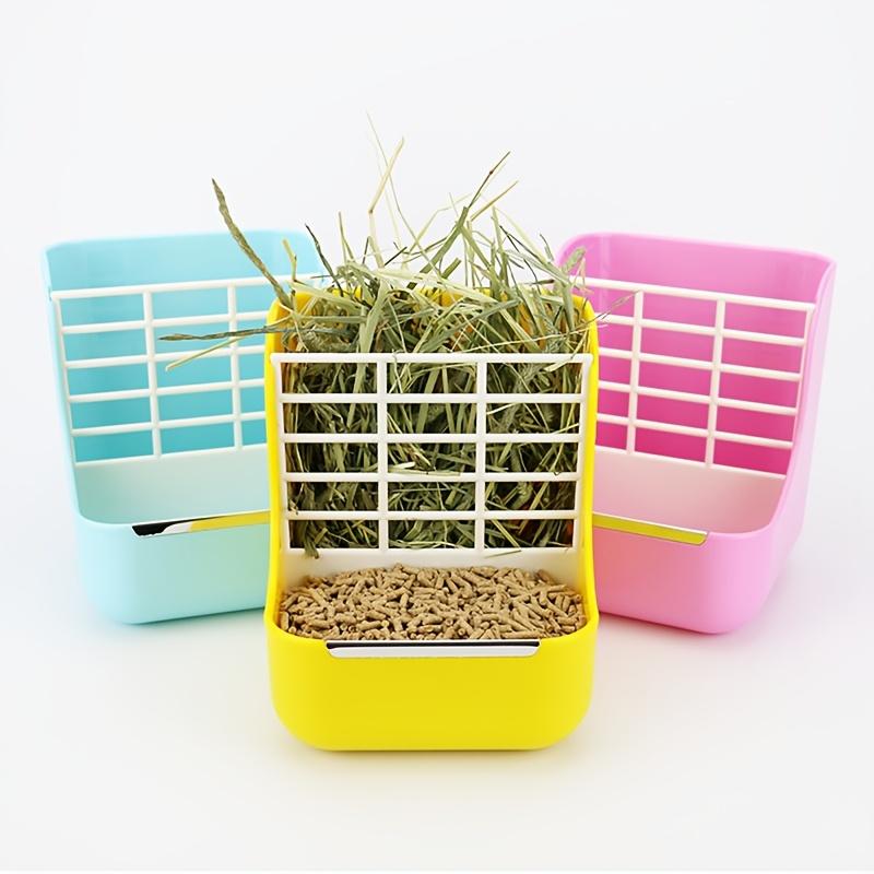 2-in-1 Hay Feeder for Small Pets - Plastic Rabbit Hay Feeder, Suitable for Rabbits, Guinea Pigs, Chinchillas