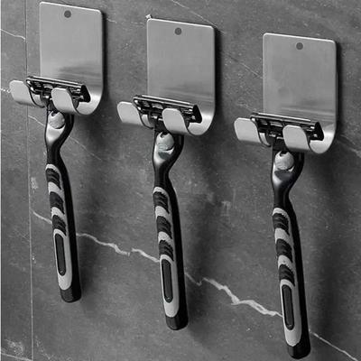 Stainless Steel Razor Holder, Shaving Stand, Bathroom Shaver Storage Rack, Hook Organizer, 2Pcs