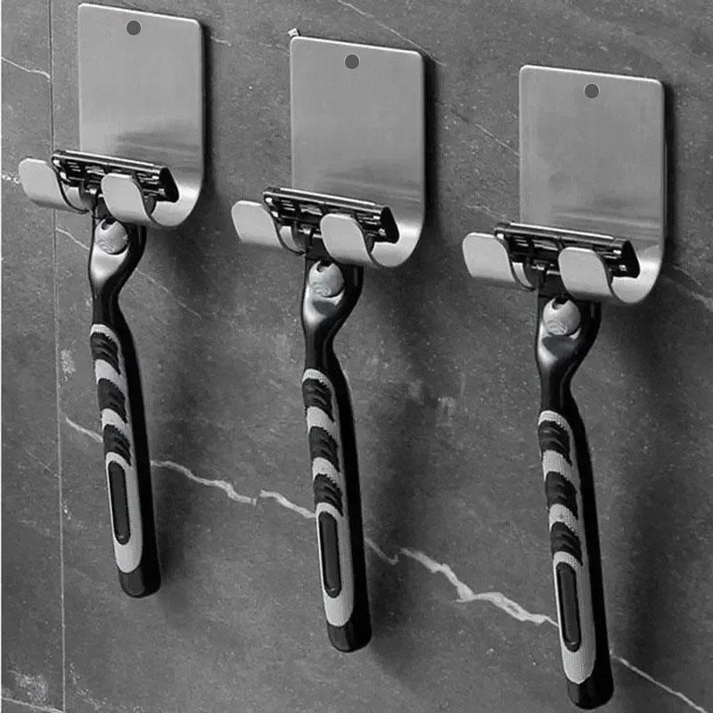 

Держатель для бритвы из нержавеющей стали, подставка для бритья, полка для хранения бритвы в ванной, крючок-органайзер, 2 шт. 2pcs gg