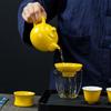 Yellow Kung Fu Tea Set Household Tea Pot Company Real Estate Hand-over Gift Business Gift Print