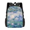 Water Lilies Claude Monet Fine A Backpack Hot Sale Daypack Large Capacity BookBag School Bag Shoulder Bags for Men Women