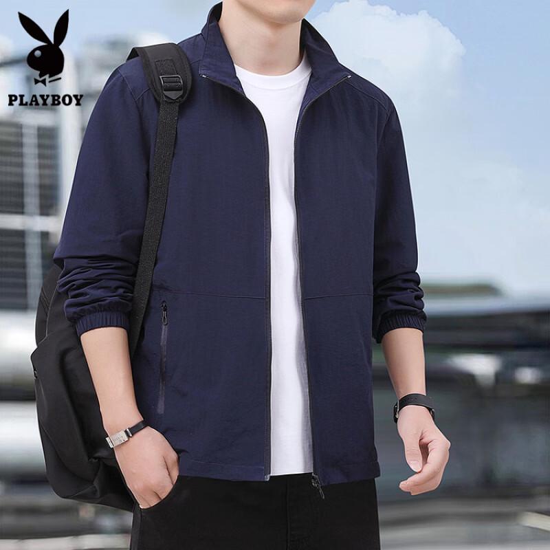 PLAYBOY Men's Stand Collar Windproof Jacket