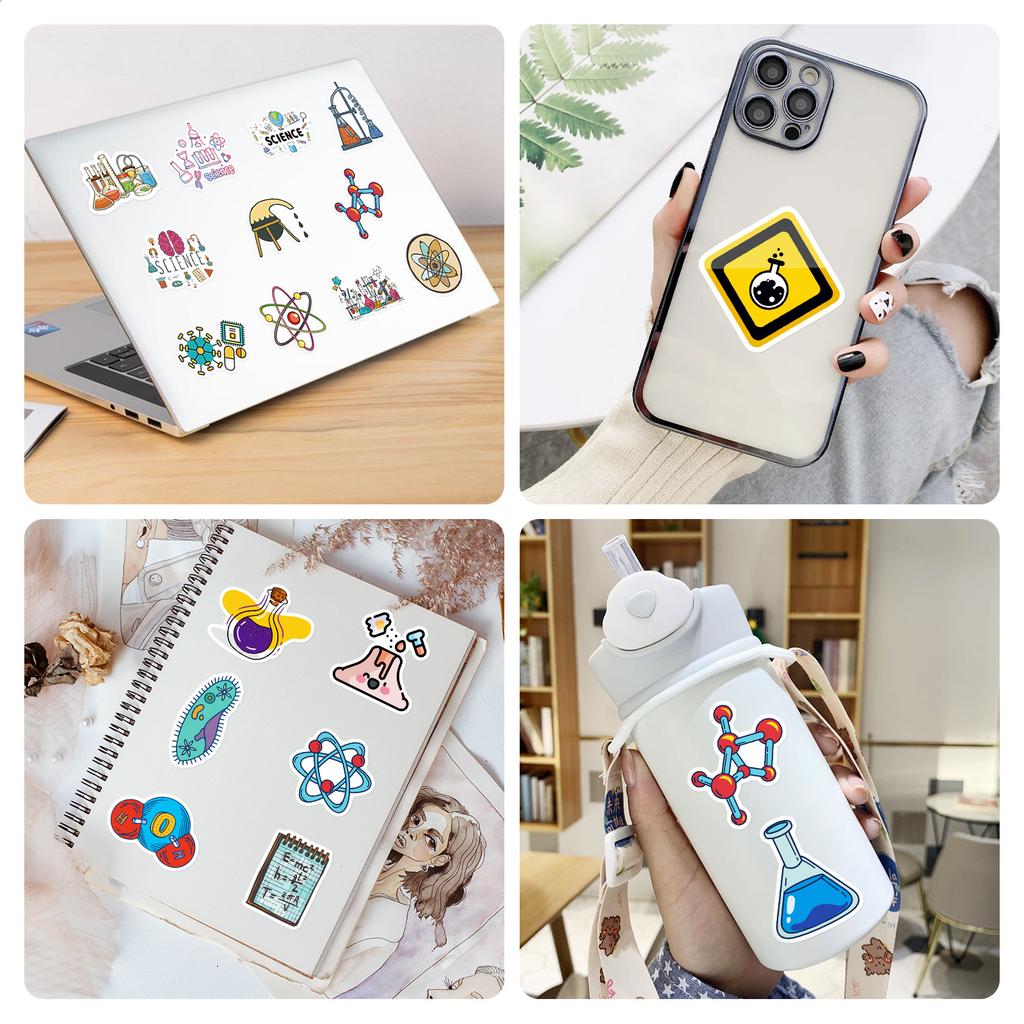 10/25/50pcs Chemical Lab Graffiti Stickers for DIY Scrapbook Stationery Water Bottle Phone Laptop Guitar Decal