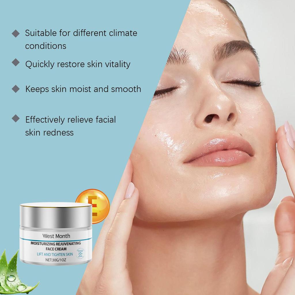West&Month Facial Nourishing Moisturizing Cream, Gently Moisturizes and Repairs Dry Skin, Hydrates and Moisturizes, Suitable for the Face, 30g