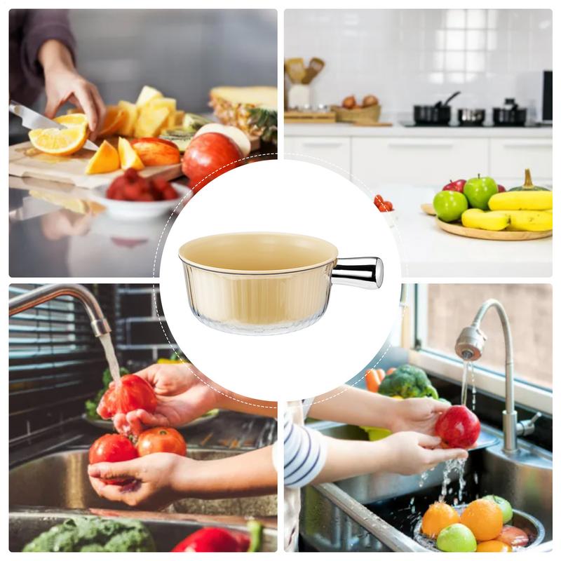 Fruit Wash Bowl Veggie Strainer With Handle Draining Basket Veggie Cleaner Bowl Portable Fruit Washer For Rinsing Food Draining