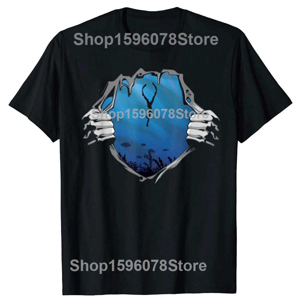 Funny Diving Freediver and Freediving Graphic T Shirts Men Cotton Humor Streetwear Tee Shirt Short Sleeve Unisex Loose Clothing