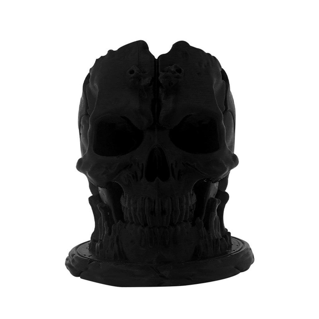 Halloween Cranium Pen Holder Horror Skeleton Shape Multifunctional Storage Pencil Box Desktop Personality Creative Decoration