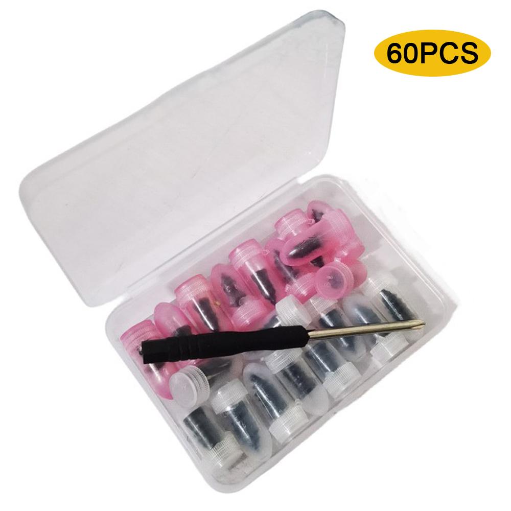 60PCS Tire Plugs Screw Type Tire Repair Screws Rubber Nail Kit Fast Self-Service Screw Tire Plug Kit for Tires Car Motorcycle
