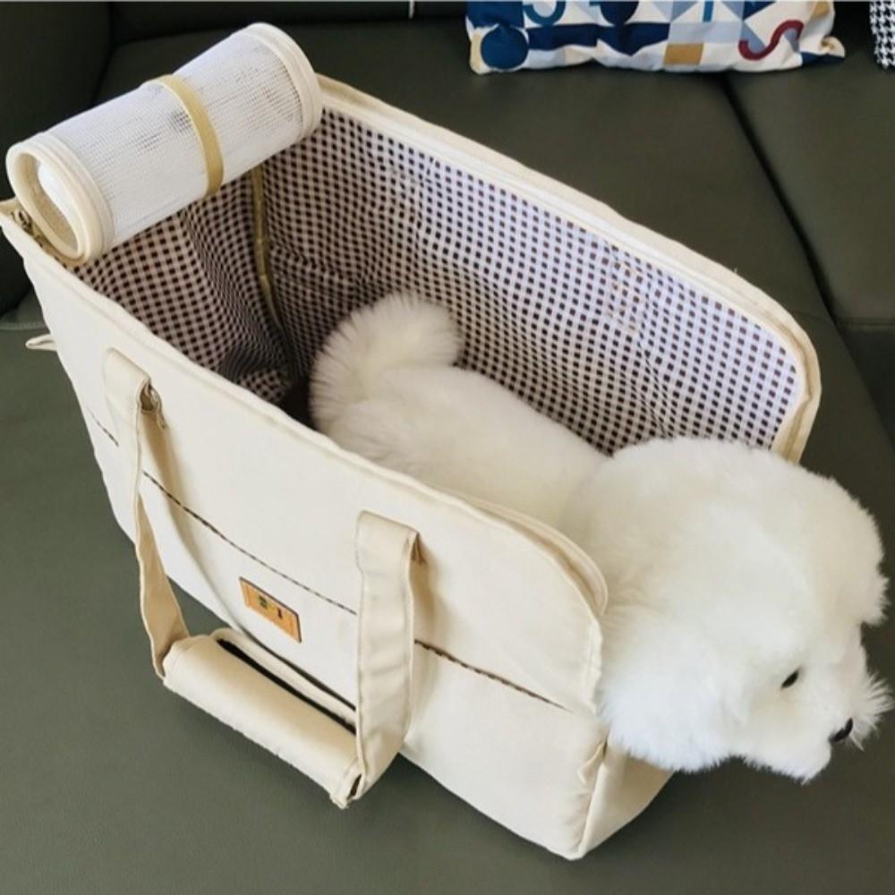 Borsa a tracolla per animali domestici Borsa tote portatile per viaggi con animali domestici Morbida traspirante Sedile per auto per cani Portatile Antiscivolo Borsa per il trasporto del gatto Uso per cani di piccola taglia