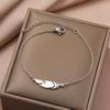 Stainless Steel Bracelets Classic Simple Feather Design Pendant Chains Fashion Charms Bracelet For Women Zircon Party Male Gift
