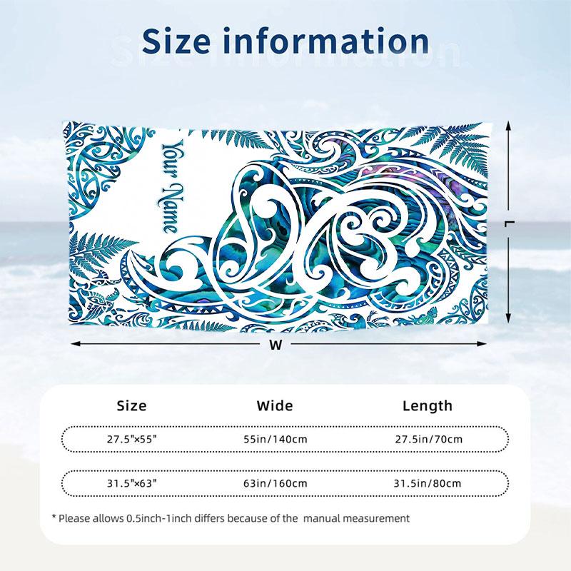 Decorative Artwork Theme Beach Towel Personalized Custom Name & Text Soft Quick Dry Beach Towel for Swimming Travel