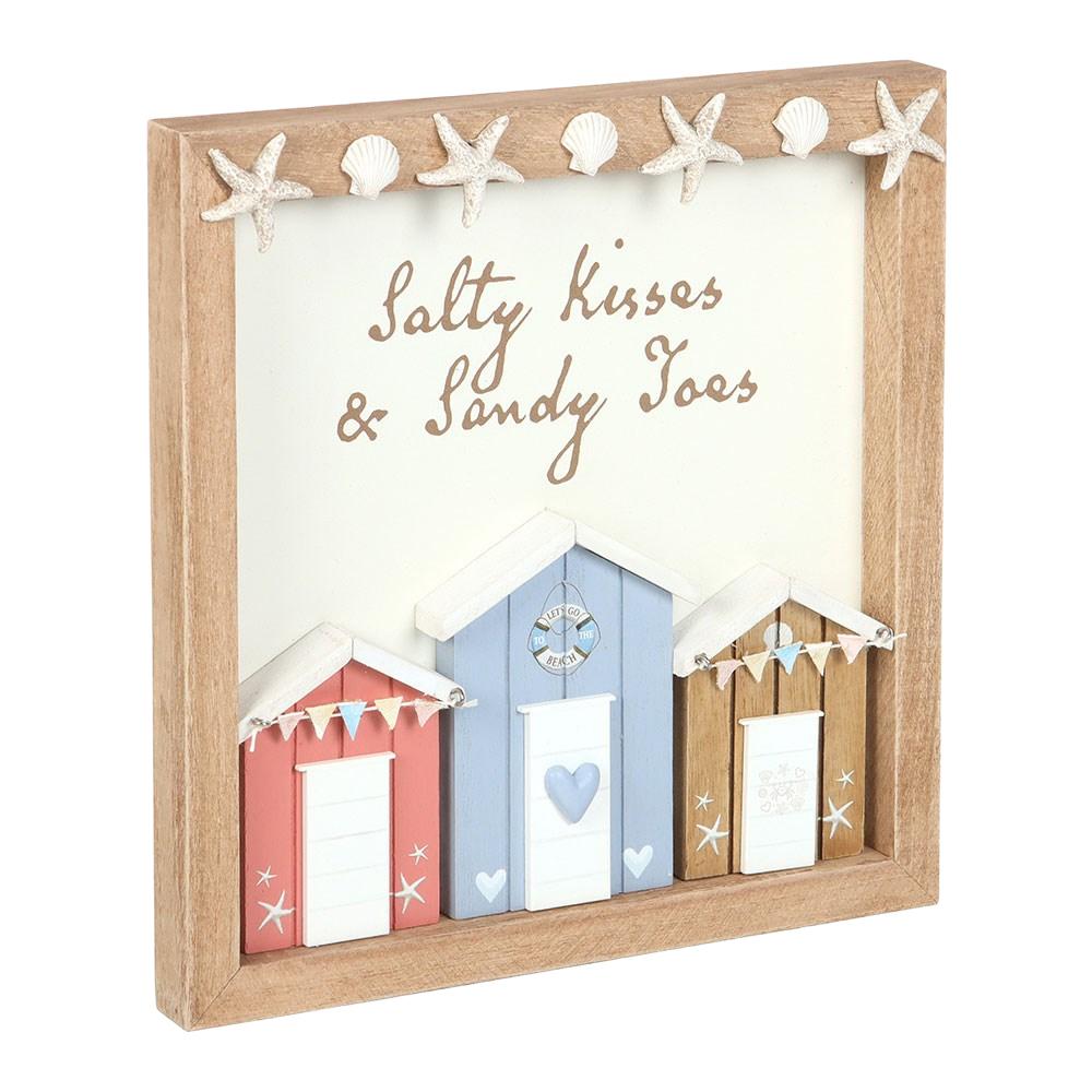 Something Different Salty Kisses And Sandy Toys Shell Beach Hut Plaque