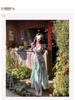Elegant French Spaghetti Strap Beach Resort Dress with Versatile Print and Slimming Fit