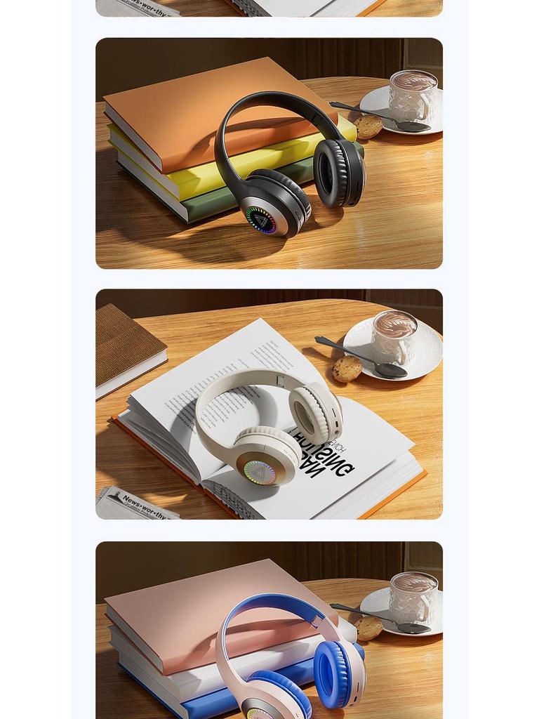 Bluetooth LED Headband Stereo Gaming Headphones