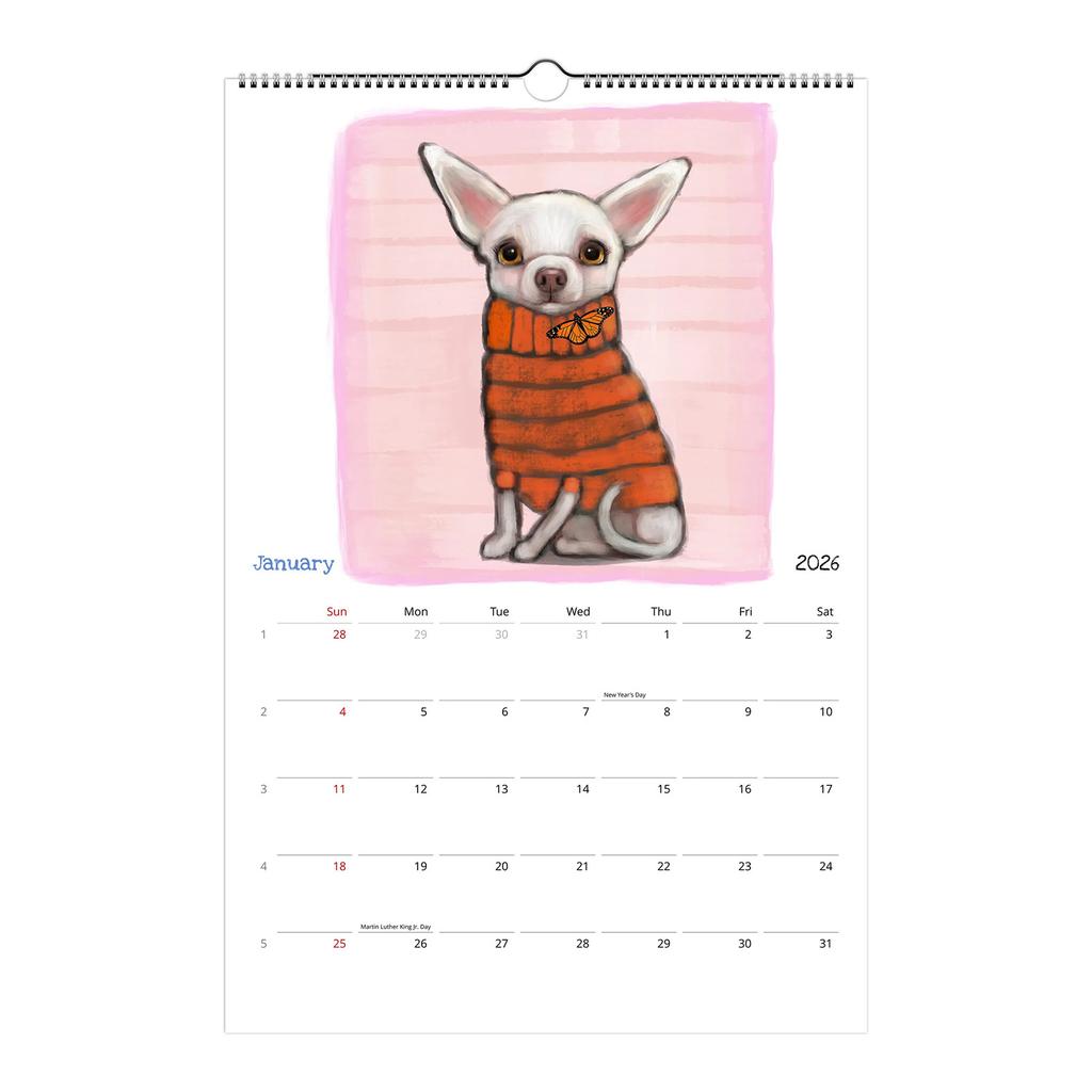 A Fun Calendar Featuring Dog Illustrations, It Makes The Perfect Gift For A Colleague Or Close Friend.
