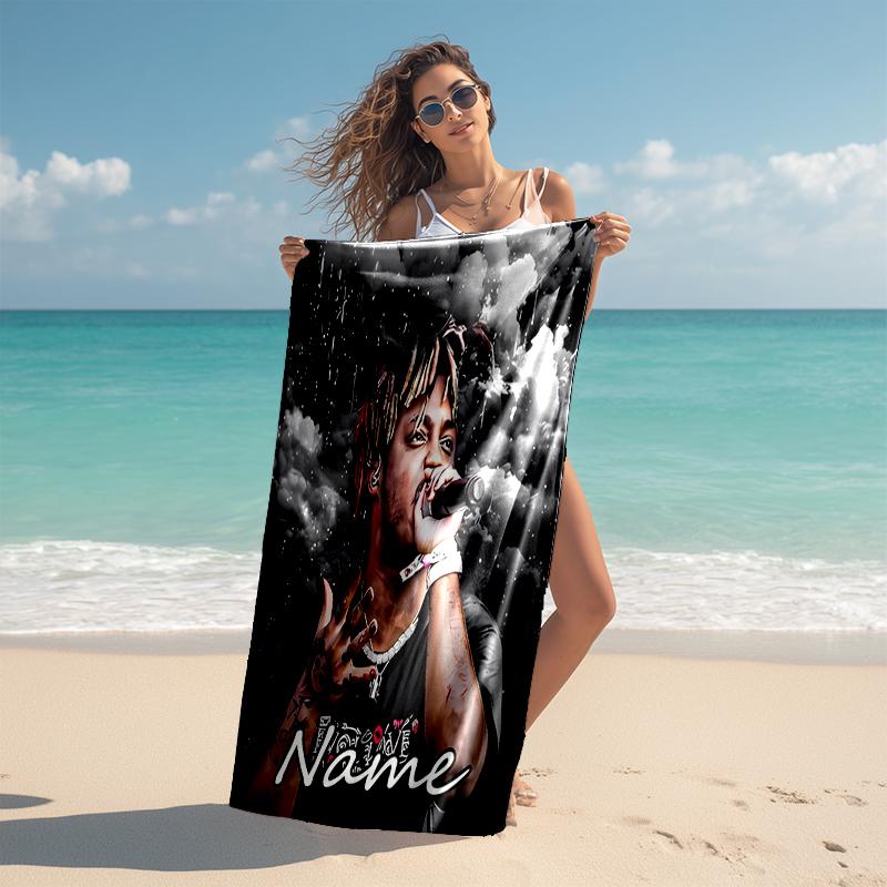 Personalized customized proof beach towel with Juice WRLD pattern - soft, absorbent,quick-drying,perfect swimming,camping&bathing