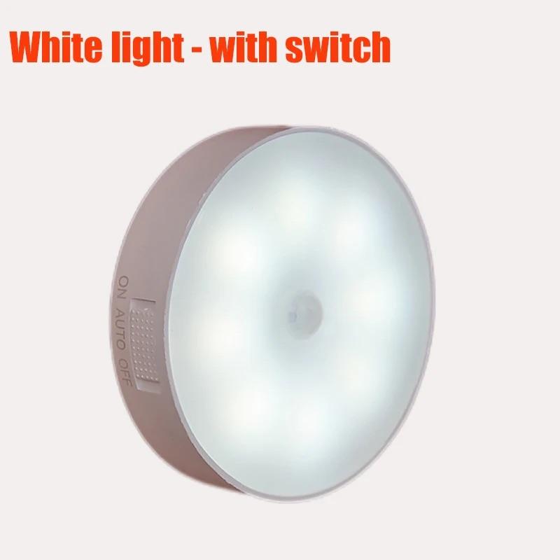 PIR Motion Sensor 8 LED Night Light USB Rechargeable Night Lamp For Kitchen Cabinet Wardrobe Lamp Staircase Closet Light