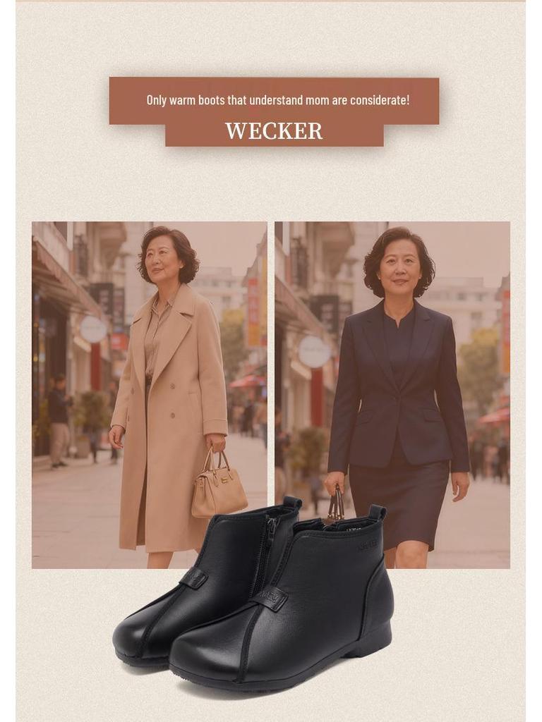 Mori Style Women's Suede Ankle Boots: Flat Round Toe, Fleece-Lined, Soft Sole – Winter 2025 Collection