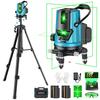 [New for 2025] Elikliv Green Laser Level, 5-Line Laser, Tripod and Elevator, 2-in-1 Function, Powerful LCD Display, Stepless Brightness Adjustment, Le