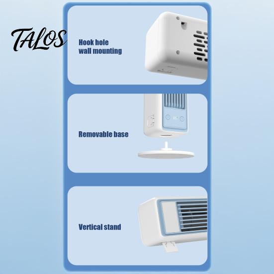 Talos Wall Mount Desktop Fan, 3 Speed Bladeless Tower Fan with Digital Display, Quiet Personal Cooling for Bedroom Office Home