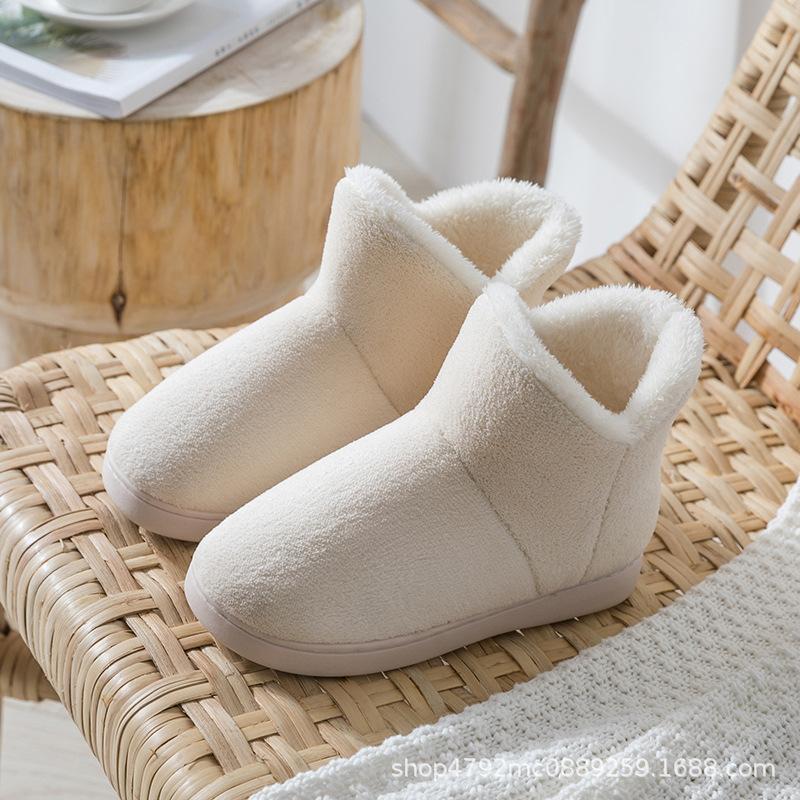 Autumn and Winter Warm Thick-soled Snow Boots New Down Cloth Snow Boots Non-slip and Velvet Indoor and Outdoor Wear Fashion Bread Shoes