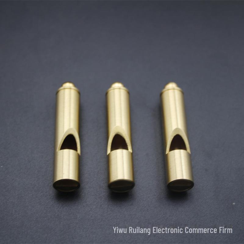Brass Brushed Whistle: Outdoor Survival, Referee, Key Pendant Accessory