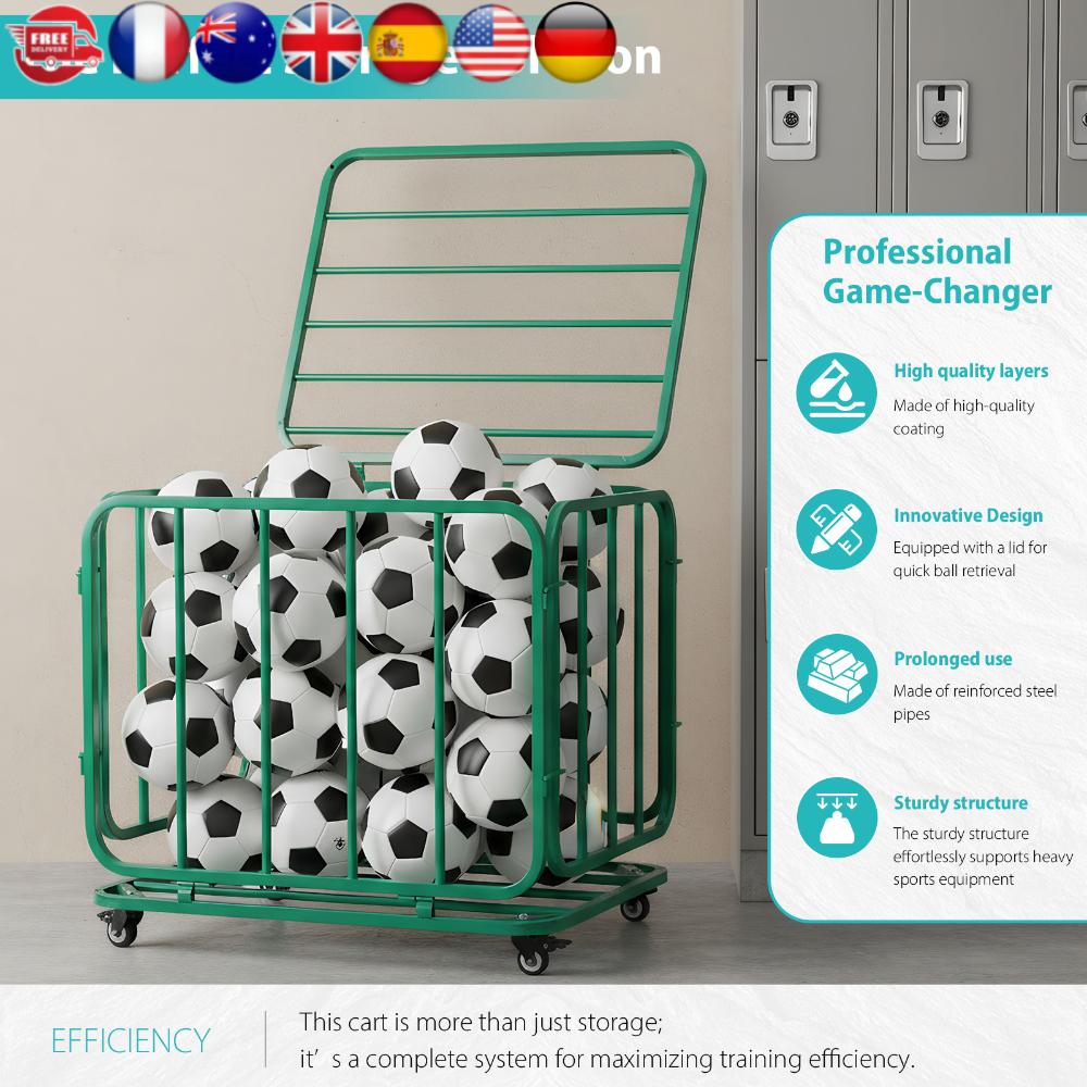 

Basketball Or Volleyball Storage Ball Cart with Wheels Basketball Storage Bin for Garage Club Or Gym United States