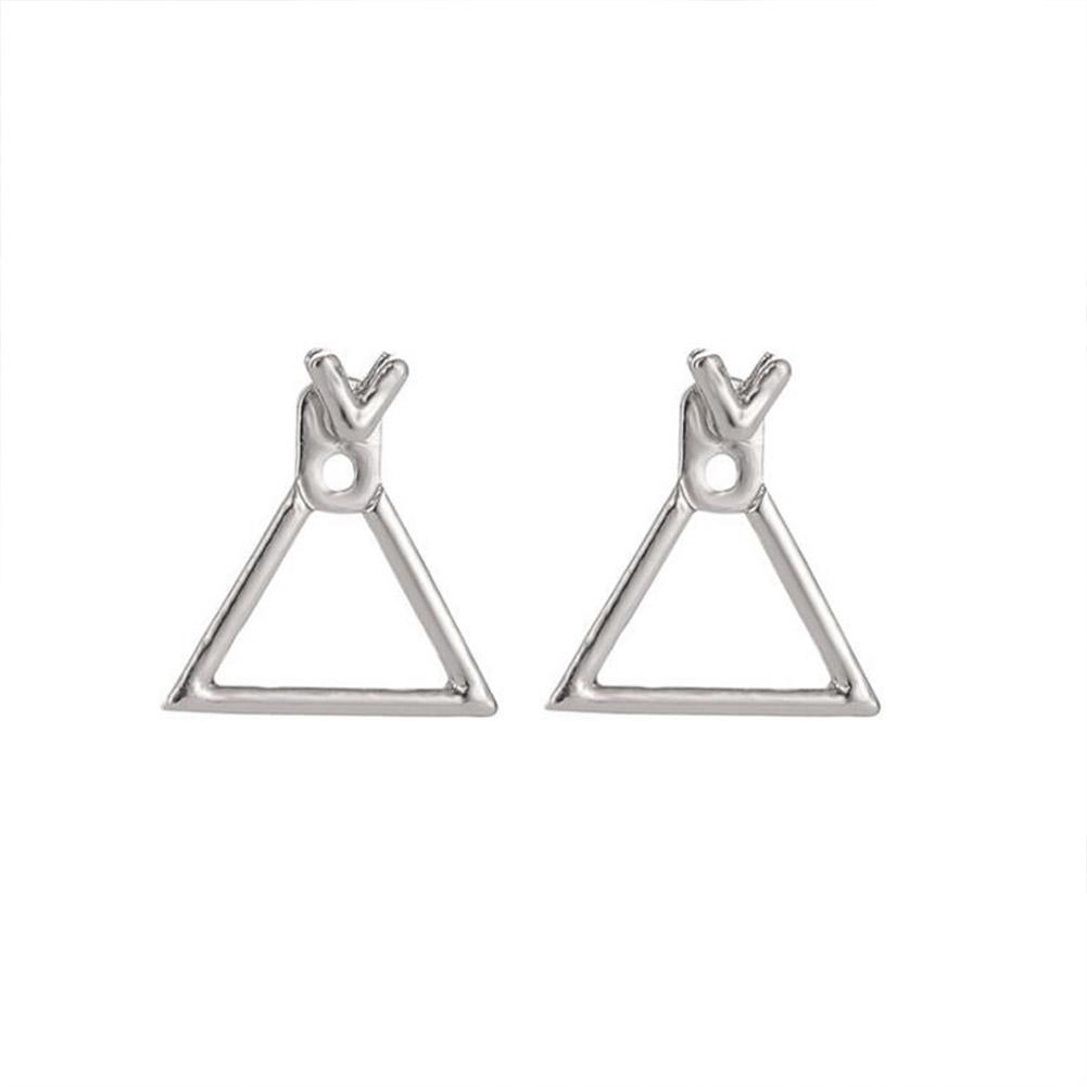 Women Fashion Simple Geometric Hollow Diamond Square Earrings