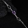 Niche Design Color Treasure Jewelry S925 Sterling Silver Inlaid Natural Multi-Color Square Versatile Gemstone Bracelet