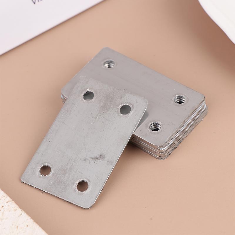 10Pcs Straight Four Hole Fixed Angle Bracket Stainless Steel Right Angle Bracket Furniture Fasteners Wood Shelves Cbinets