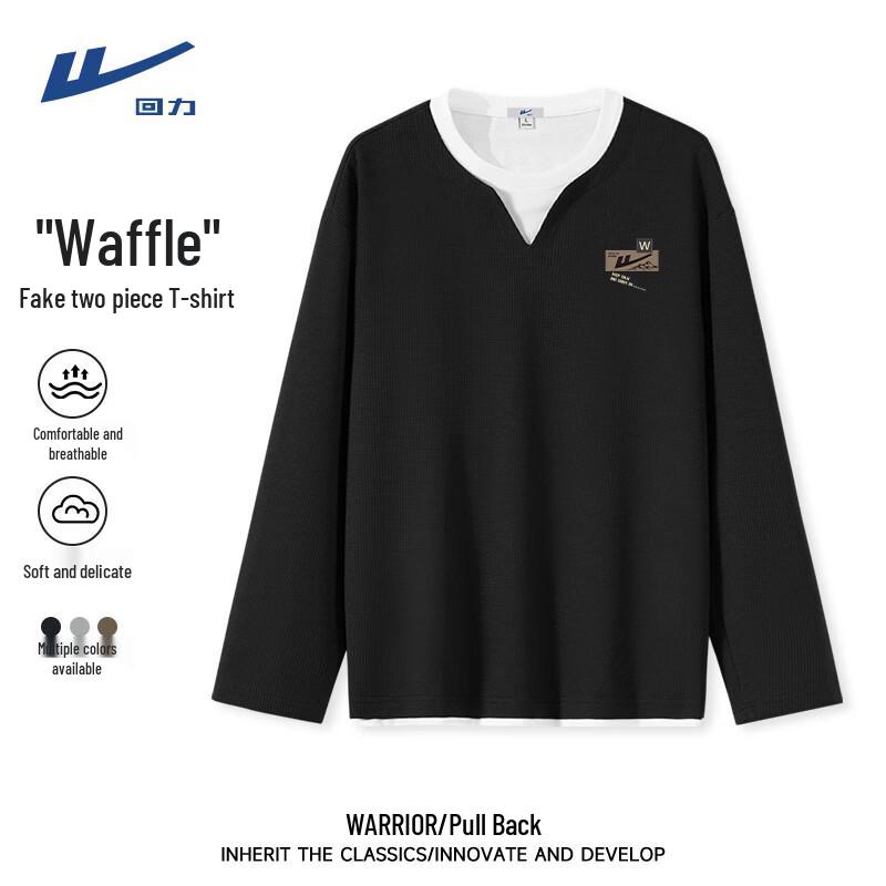 

Warrior Men s Waffle Faux Two-Piece Long Sleeve T-Shirt 3XL