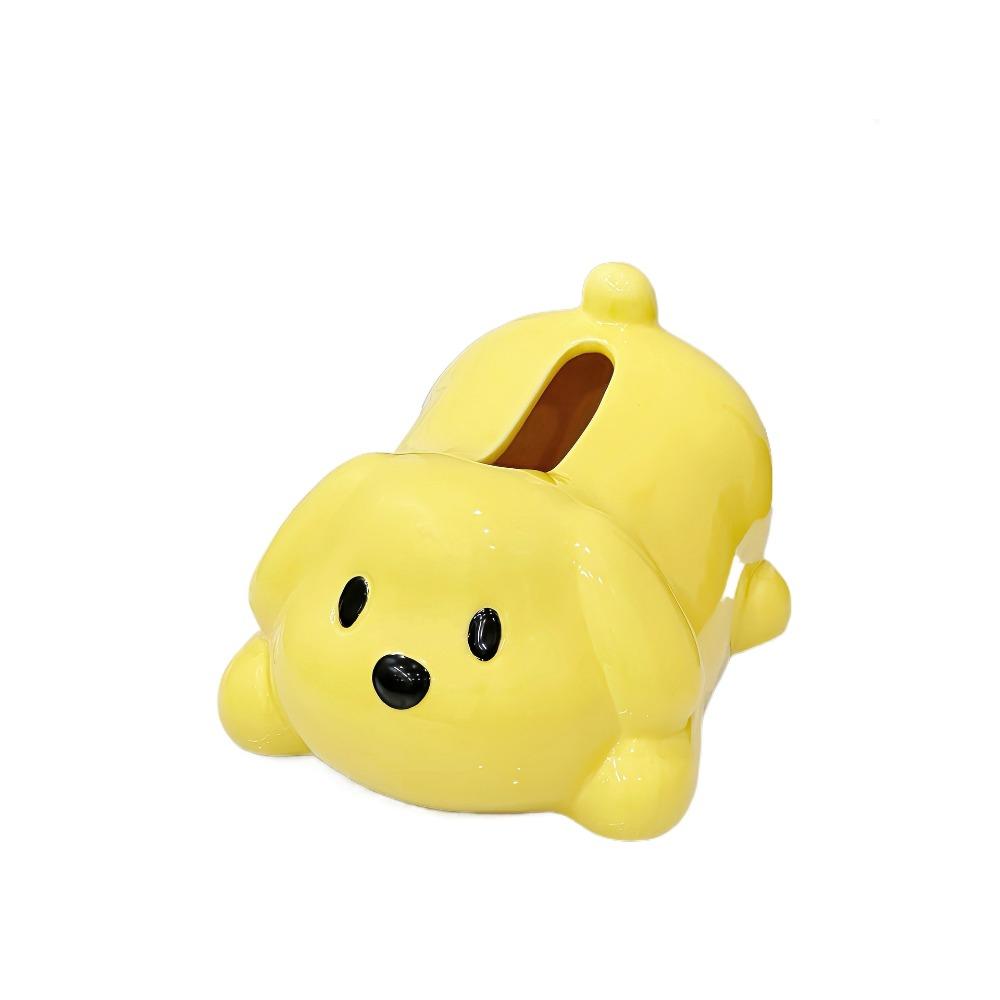 Cute Dog Tissue Box Ceramic Toilet Paper Box Animal Shape Napkin Holder  Bedside