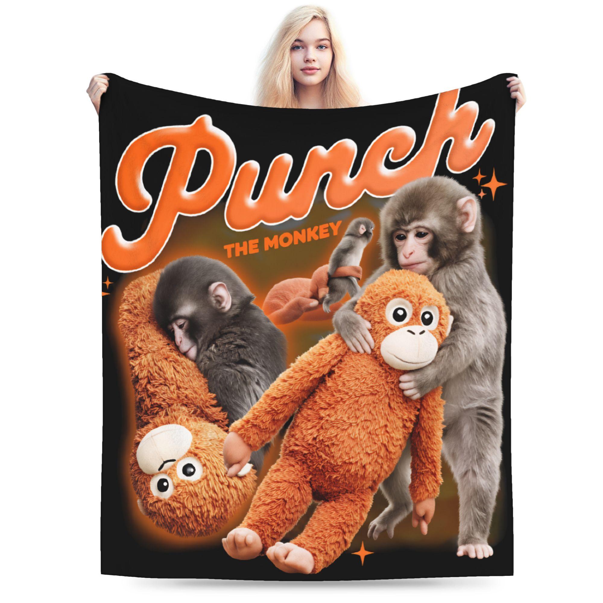 Warm Cozy Blanket Travel Punch Monkey Throw Blanket Fashion  Bedspread For Bedroom 75x90cm