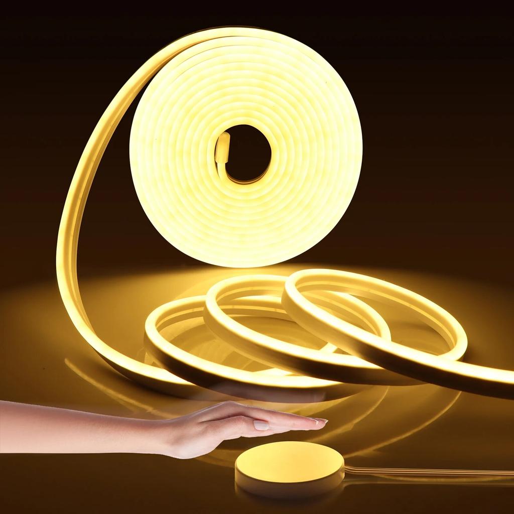 Spina di UE 12V 1M/2M/3M/4M/5/M Lampada al neon a strisce LED impermeabile con scansione manuale e interruttore dimmer touch per l'illuminazione dell'armadio da cucina