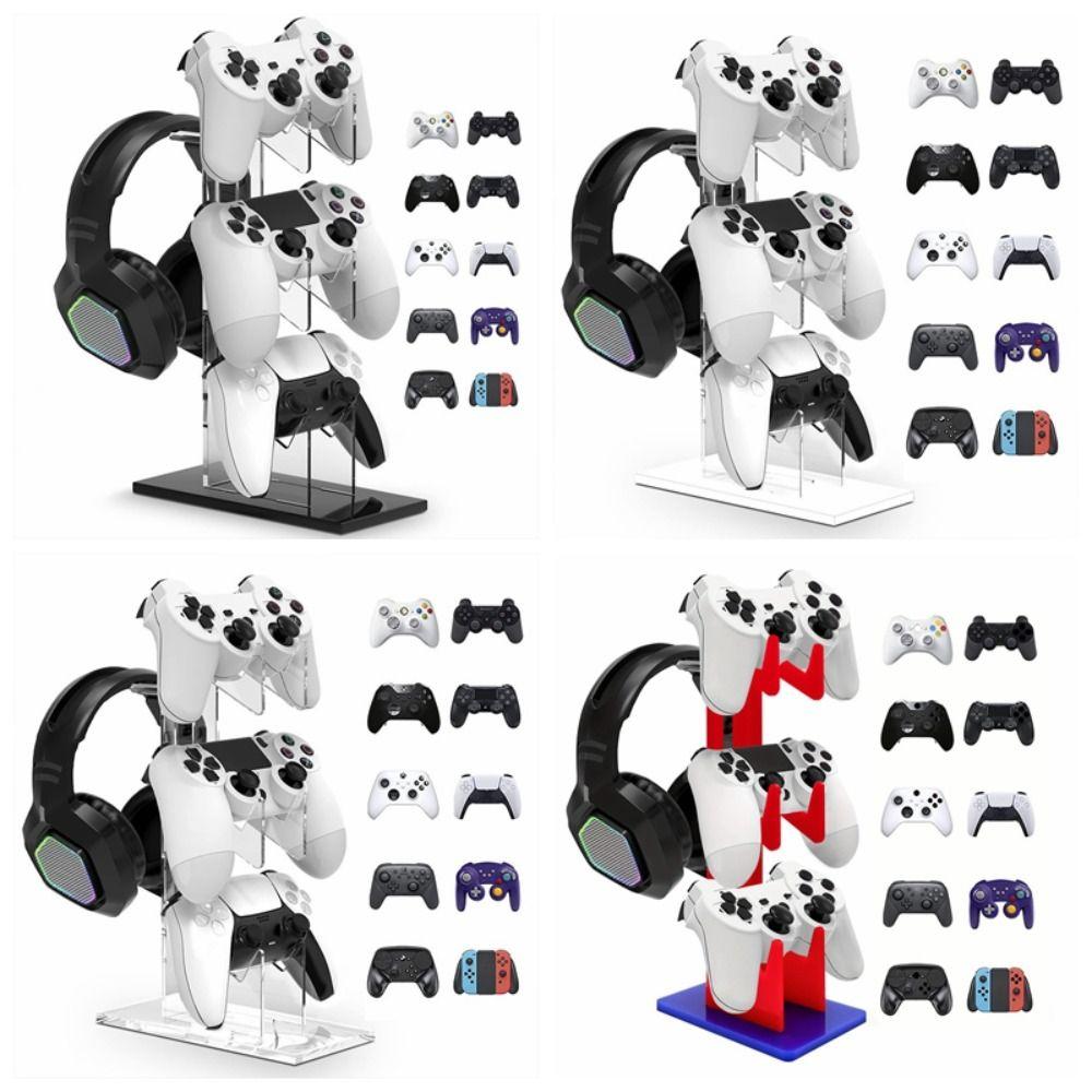 Universeller 3-Schicht-Controller-Halter Acryl Multifunktionaler Kopfhörerhalter Langlebig für PS5/PS4/PS3/PS2/Switch Pro/Xbox