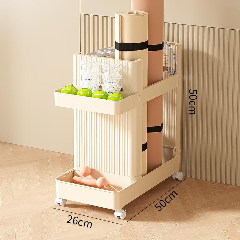 Gym Equipment Organizer Trolley Gym Equipment Holder Sports Equipment Storage Rack with Bottom Universal Wheel  Kettlebells