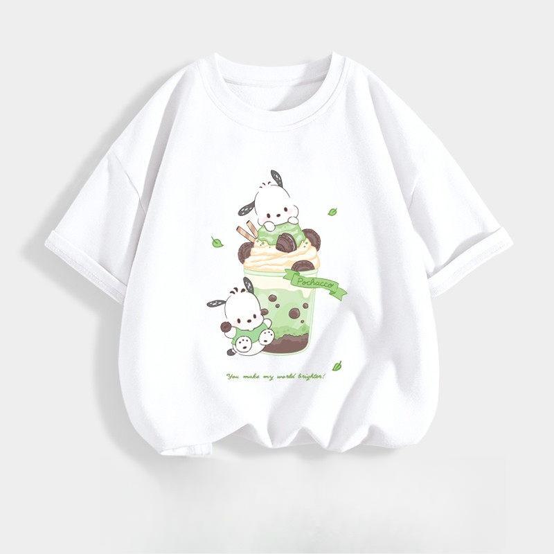 Pacha Dog Childrens Short Sleeve 2026 Summer New Cartoon Boys and Girls Pure Cotton Childrens Clothing Parent Child Clothing S