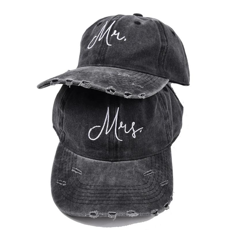 Embroidered Letter Mr Mis Baseball Cap Couple Vintage Shading Outdoo Hats Adjustabll Caps Fashion Unisex Hip Hop Hat