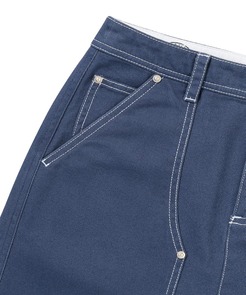 Syupeodeulai W Long Carpenter Skirt Dark Indigo