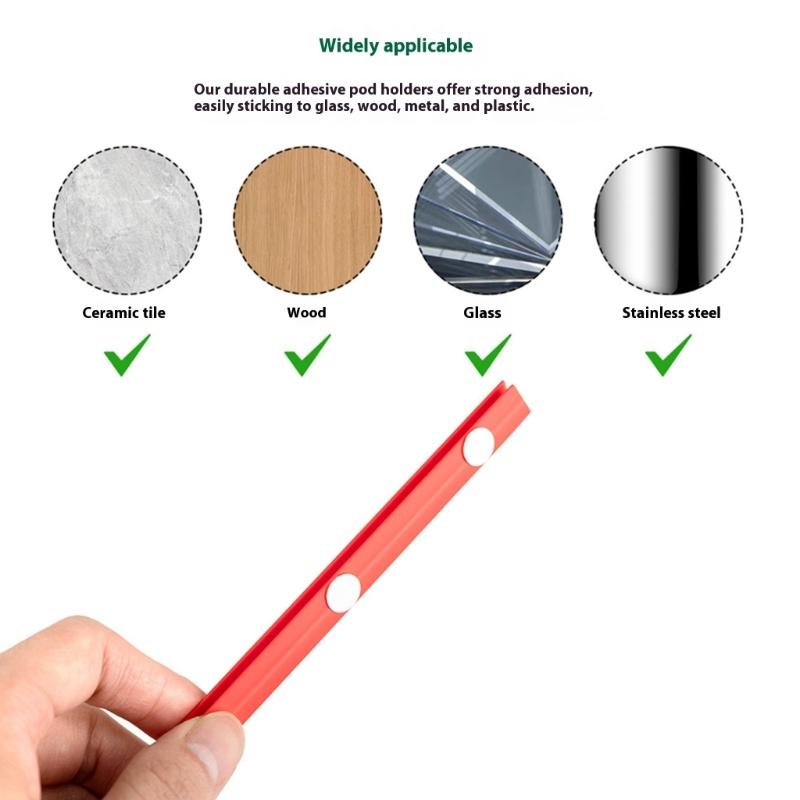 Adhesive Coffee Pods Holders Wall Mount PVC Materials Space Efficient Storage Rack Suitable With Various Brands Easy Installation No Damage To Front