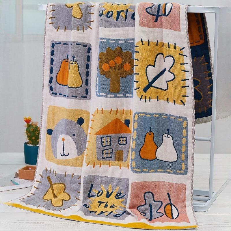 Pure Cotton Bath Towel - Four Layer Cotton Gauze Large Towel 70 X 140cm, Soft Absorbent for Bathing Shower