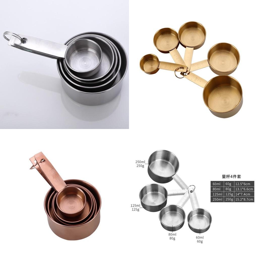 Elegantes Edelstahl-Messbecher-Set Mit Präziser Skala Zum Backen Und Kochen