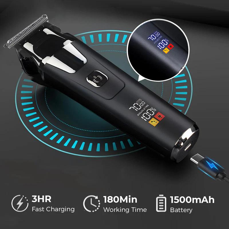 Household Digital Display Professional Electric Hair Clipper Set Portable USB Chargeable Electric Clipper Cordless Hair Trimmer