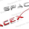 ABS Plastic 3D Car Body Fender Side Emblem Sticker Decor For SpaceX Letter Logo Rear Trunk Badge Decals Accessories