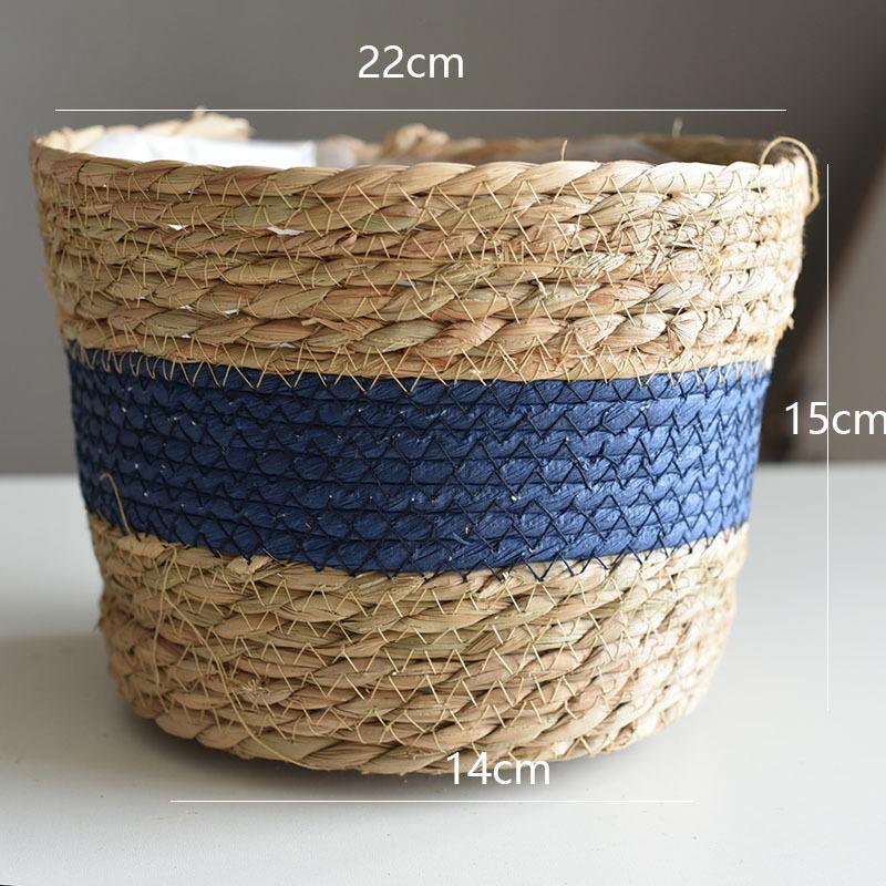 Creative Straw Woven Flower Basket for Green Plants - Living Room or Balcony Decoration