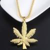 Stylish European And American Hip Hop Necklace With Alloy Maple Leaf Pendant For Men