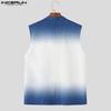 INCERUN Two Pieces Men Sleeveless Gradient Thin Waistcoat and Loose Shorts Outfits Sets