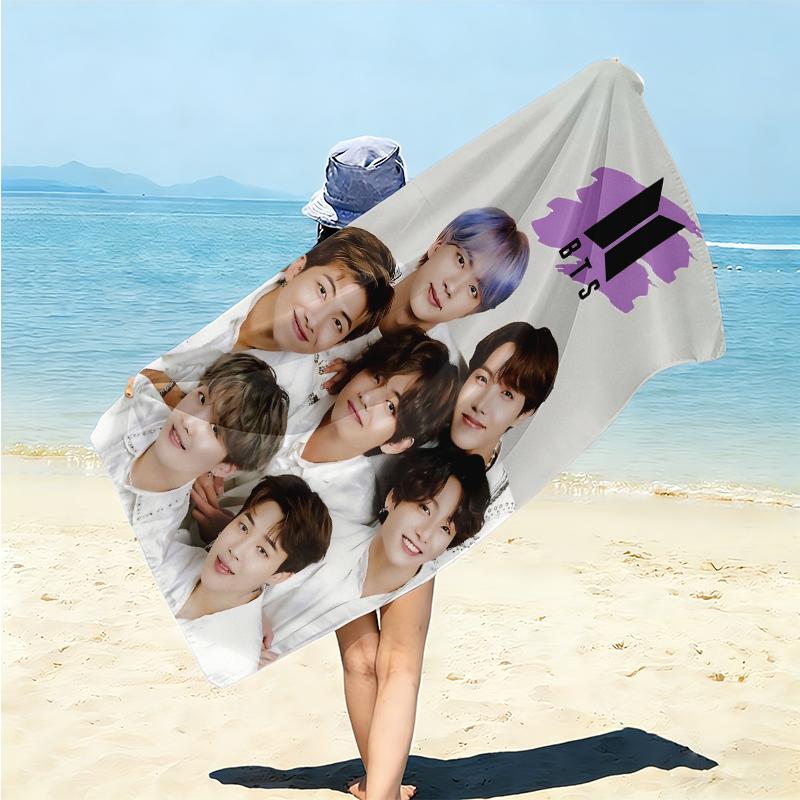 Bts Mitglieder Collage Handtuch Groß Schnelltrocknend Mikrofaser weich S-Quadrat Hosen-s Strandhandtuch für Reise Fitness Baden Camping. 0730s138