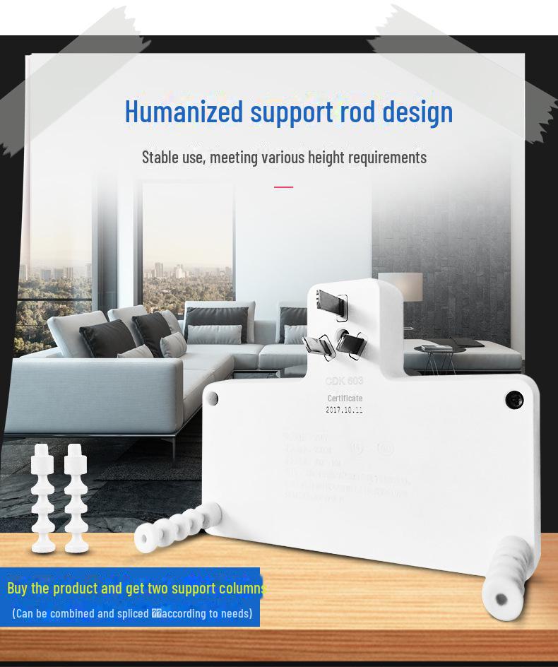 Delixi Multi-Function Socket Strip: One-to-Two Plug, Wire-Free, Multi-Hole Panel Expansion Converter.